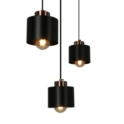 Lampa sufitowa Olena czarna 3x60W E27  klosz czarny