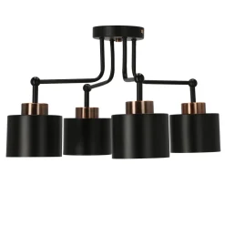 Lampa sufitowa Olena czarna 4x60W E27  klosz czarny