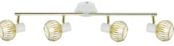 Lampa sufitowa Oslo listwa 4x40W E14 biały/złoty