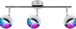 Lampa sufitowa Party listwa 3x3W LED rgb główka okrągła 1e z przegubem kd system chrom