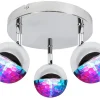 Lampa sufitowa Party plafon 3x3W LED rgb  główka okrągła 1e z przegubem kd system chrom