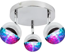 Lampa sufitowa Party plafon 3x3W LED rgb główka okrągła 1e z przegubem kd system chrom