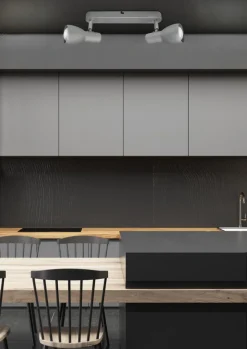 Lampa sufitowa Picardo listwa 2x40W E14  szaro srebrny