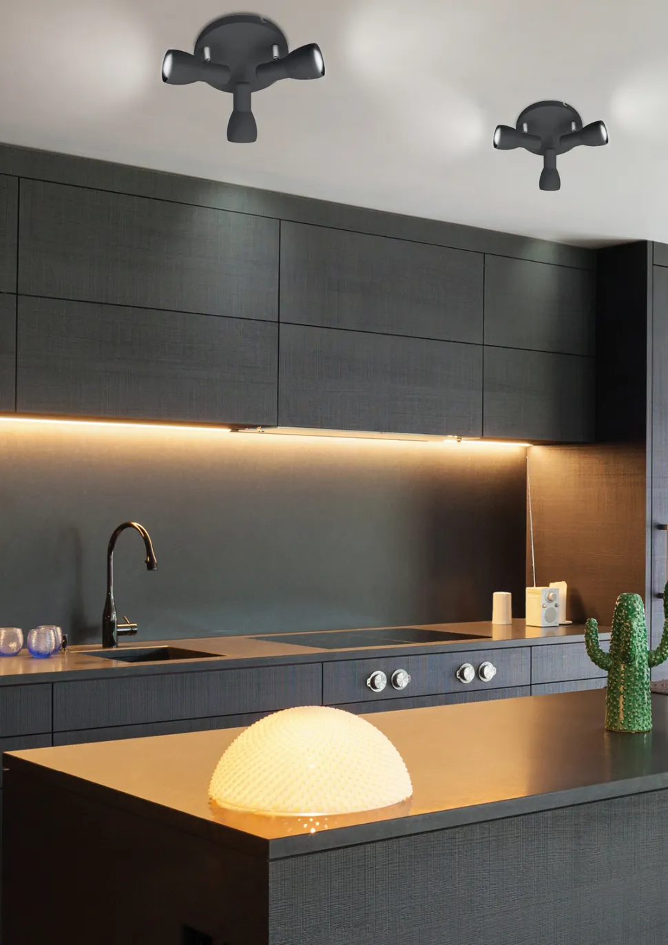 Lampa sufitowa Picardo plafon 3x40W E14 czarny matowy