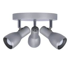 Lampa sufitowa Picardo plafon 3x40W E14 szaro srebrny