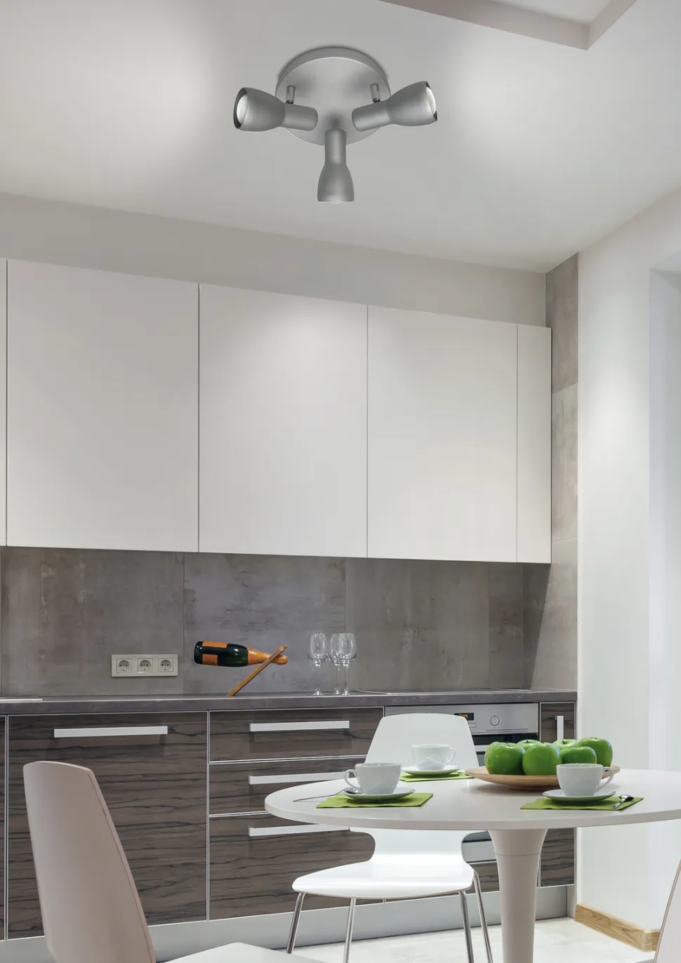 Lampa sufitowa Picardo plafon 3x40W E14 szaro srebrny