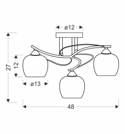 Lampa sufitowa Prego chromowy 3x40W E27  klosz bezbarwny