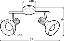 Lampa sufitowa Puerto listwa 2x40W E14 biały