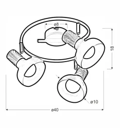 Lampa sufitowa Puerto spirala 3x40W E14  biały