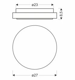 Lampa sufitowa Rabel plafon bezbarwny 12W LED 4000K 27cm klosz biały