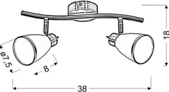 Lampa sufitowa Regent listwa 2x40W G9 patyna (bż)
