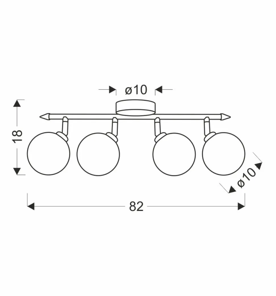 Lampa sufitowa Rodia listwa patynowy 4x40W G9 klosz bursztynowy
