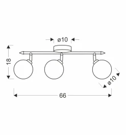 Lampa sufitowa Rodia listwa patynowy 3x40W G9 klosz bursztynowy