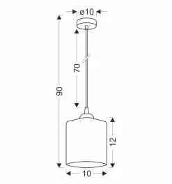 Lampa sufitowa Serena czarny 1x40 E27  klosz złoty