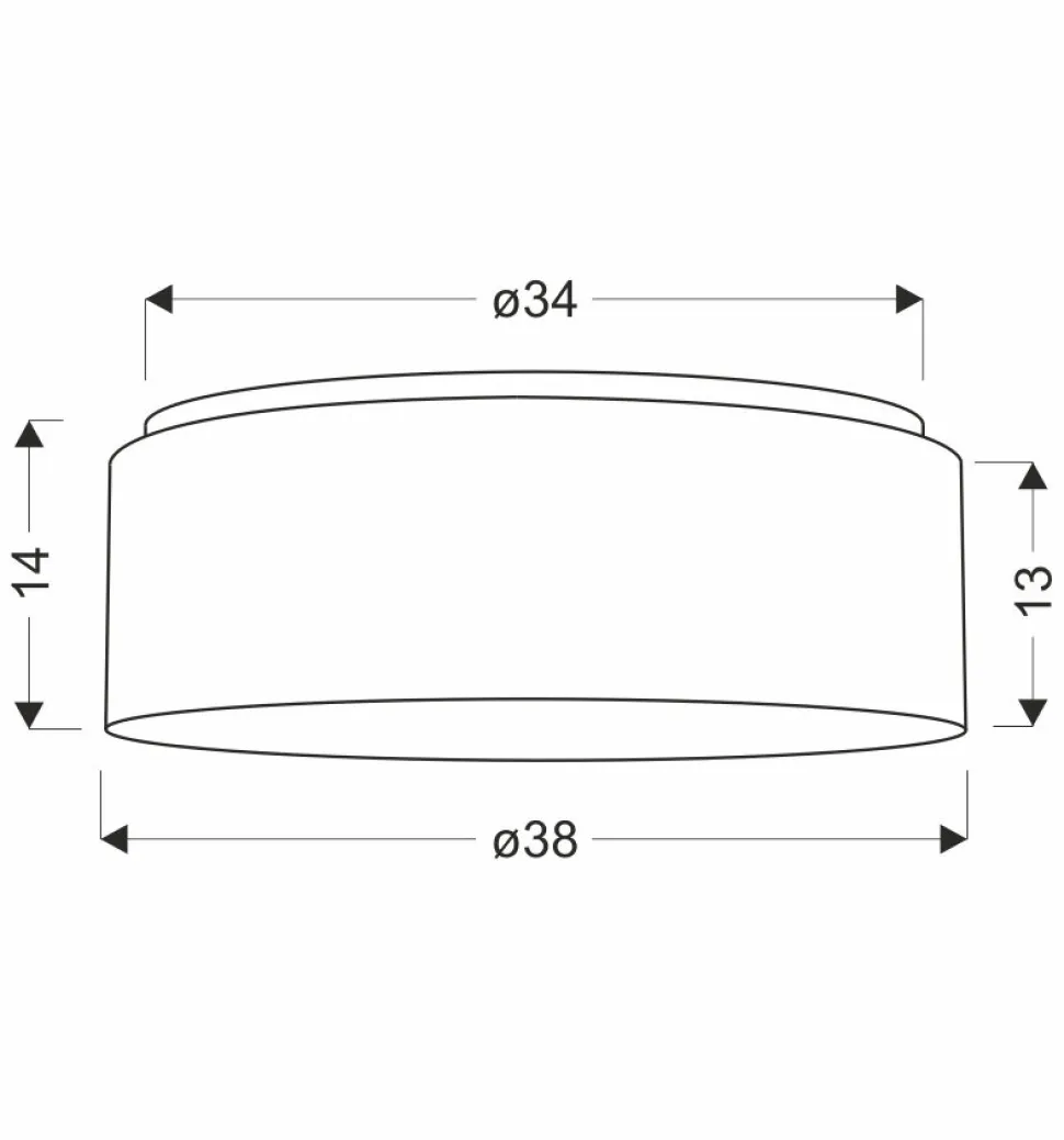 Lampa sufitowa SFONDO 3 38 cm biały 2x40W E27 abażur macchiato