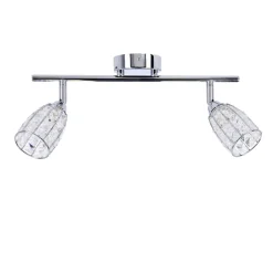 Lampa sufitowa Shiba listwa chromowy  2x15W G9 klosz bezbarwny