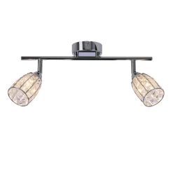 Lampa sufitowa Shiba listwa chromowy  2x15W G9 klosz bezbarwny