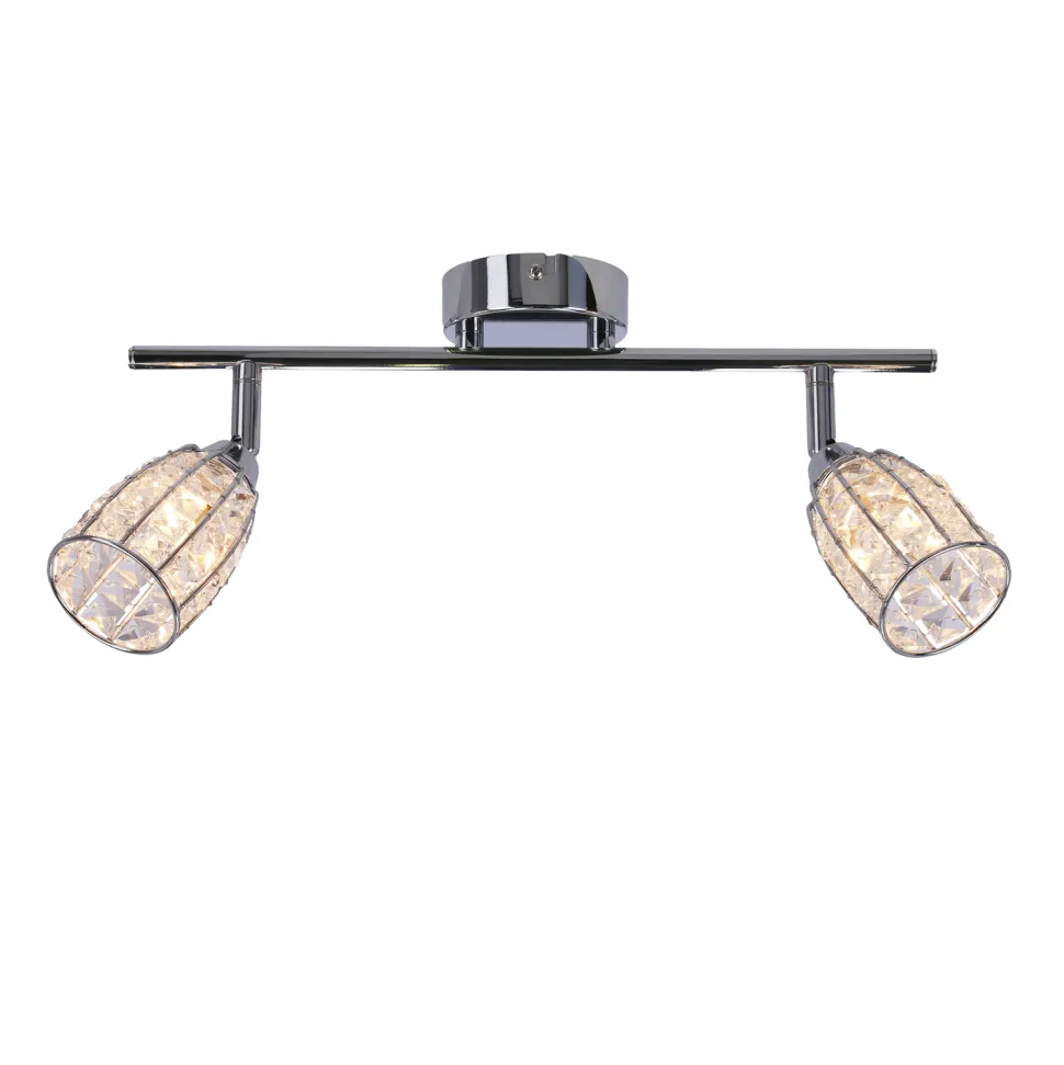 Lampa sufitowa Shiba listwa chromowy 2x15W G9 klosz bezbarwny