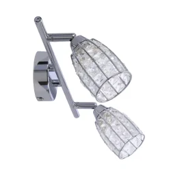 Lampa sufitowa Shiba listwa chromowy 2x15W G9 klosz bezbarwny