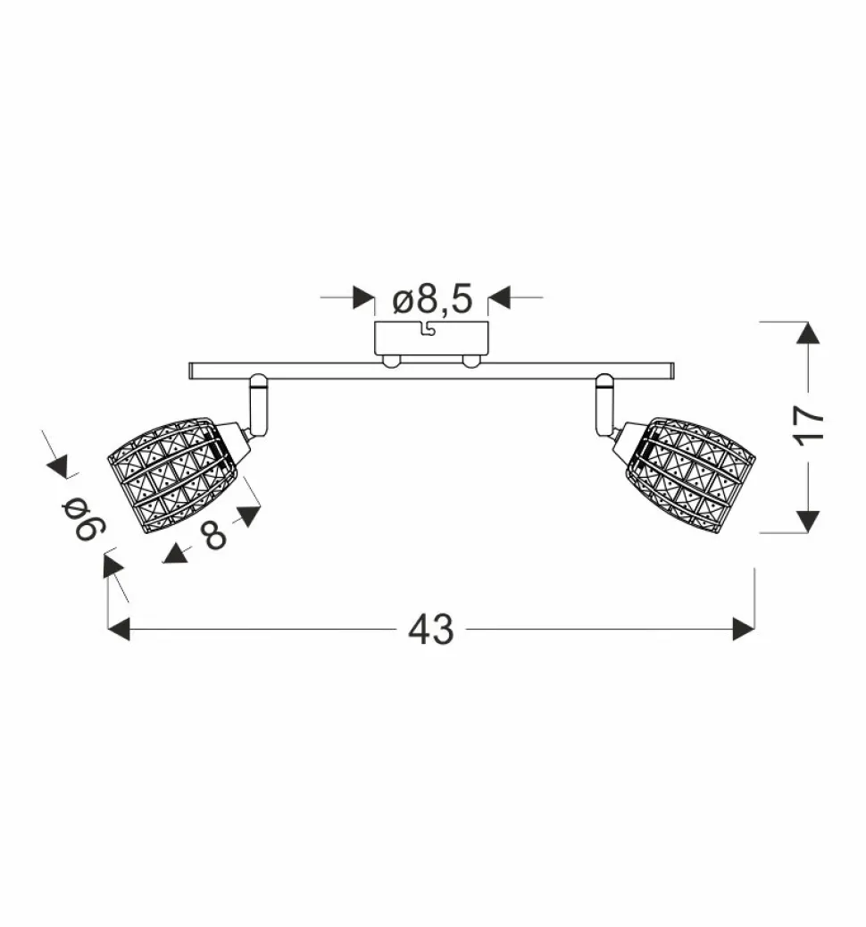 Lampa sufitowa Shiba listwa chromowy 2x15W G9 klosz bezbarwny