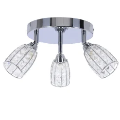 Lampa sufitowa Shiba plafon chromowy 3x15W G9 klosz bezbarwny