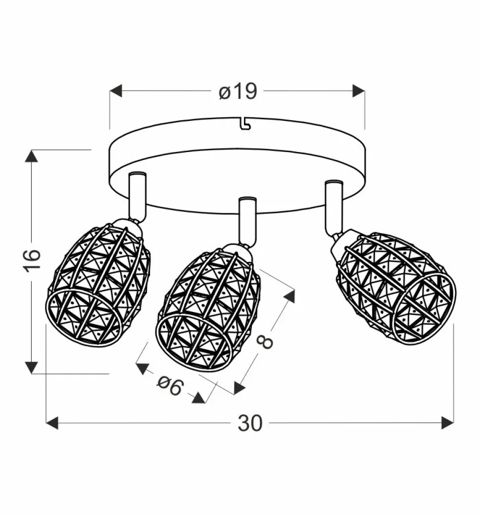 Lampa sufitowa Shiba plafon chromowy 3x15W G9 klosz bezbarwny