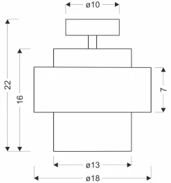 Lampa sufitowa Spiega czarny+mosiężny  1x60W E27 klosz dymiony
