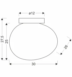 Lampa sufitowa STONES plafon 30cm 1x40W  E27 klosz biały