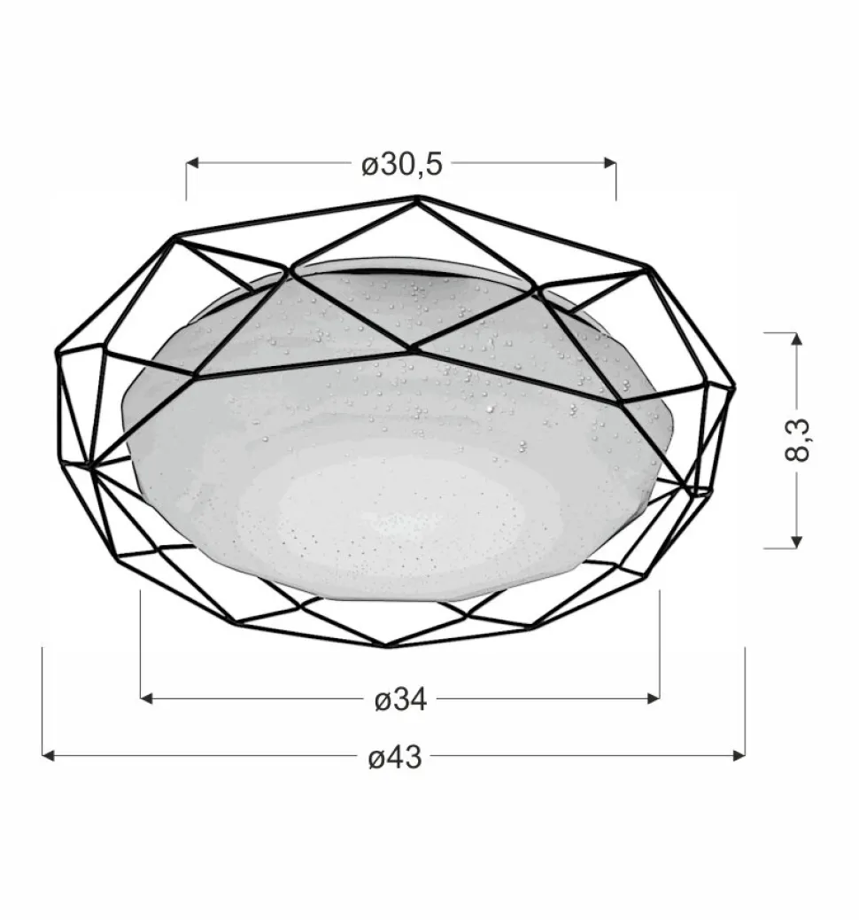 Lampa sufitowa Sven plafon 43 24W LED 3000K złoty
