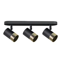 Lampa sufitowa Tobi listwa czarny 3x15W  GU10 klosz czarny+złoty