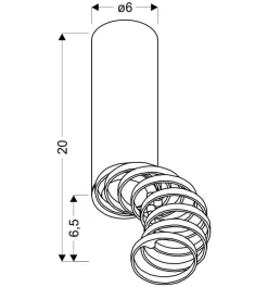 Lampa sufitowa Tuba 1x15W GU10 6/20 złoty+czarny