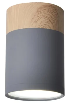 Lampa sufitowa Tuba 1x15W GU10 6,8/10  szary+drewno