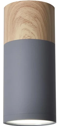 Lampa sufitowa Tuba 1x15W GU10 6,8/15  szary+drewno