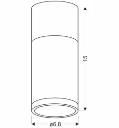Lampa sufitowa Tuba 1x15W GU10 6,8/15  szary+drewno