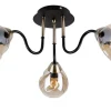 Lampa sufitowa Unica czarny+złoty 3x40W  E27 klosz dymiony