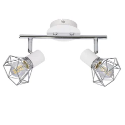Lampa sufitowa Verve listwa 2x40W E14  biały abażur chrom