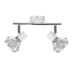 Lampa sufitowa Verve listwa 2x40W E14  biały abażur chrom
