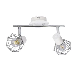 Lampa sufitowa Verve listwa 2x40W E14  biały abażur chrom