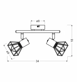 Lampa sufitowa Verve listwa 2x40W E14  biały abażur chrom