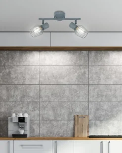 Lampa sufitowa Viking listwa 2x40W E14  szary