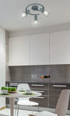 Lampa sufitowa Viking spirala 3x40W E14  szary