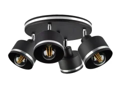 Lampa sufitowa Wama czarny 4x40W E27  klosz czarny+srebrny