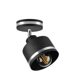 Lampa sufitowa Wama lampa spotowy czarny  1x40W E27 klosz czarny+srebrny