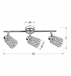 Lampa sufitowa York listwa 3x40W G9 różowe złoto (bż)