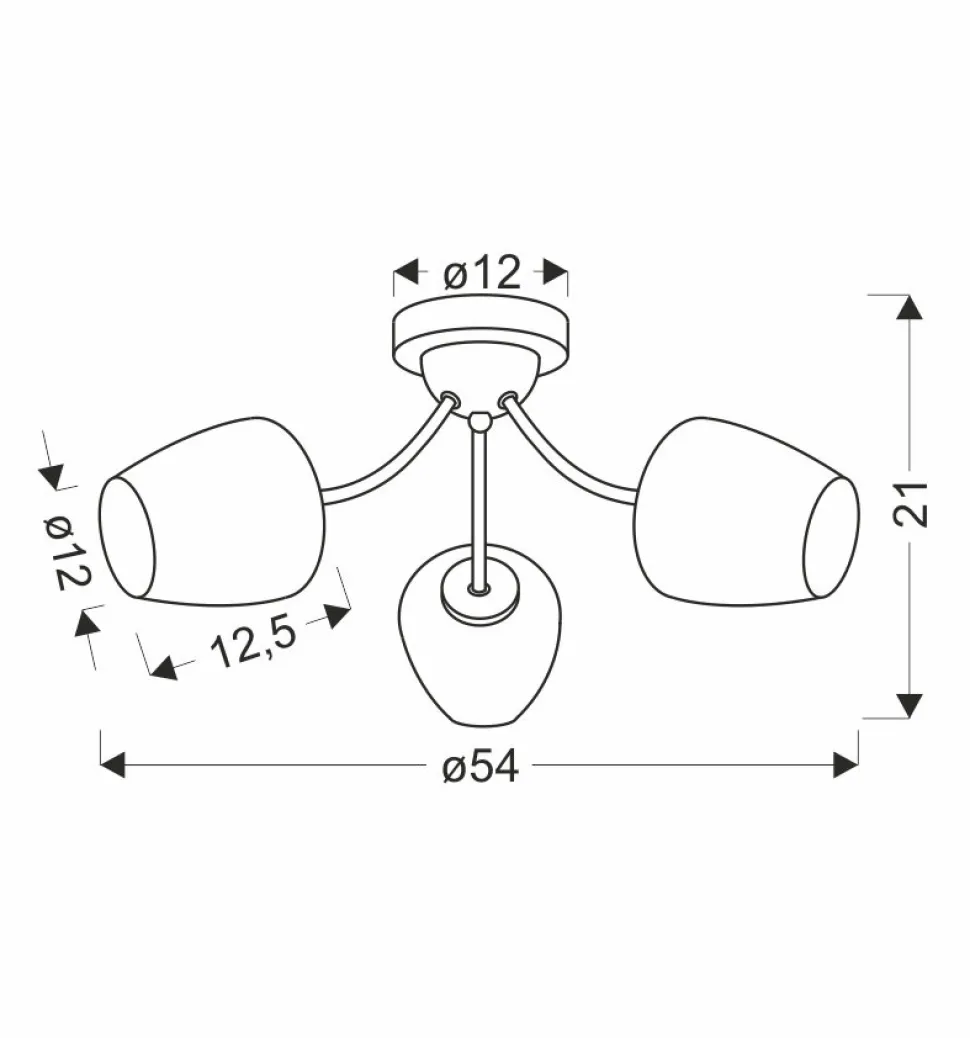 Lampa sufitowa Zina patynowy 3x40 E27 klosz biały