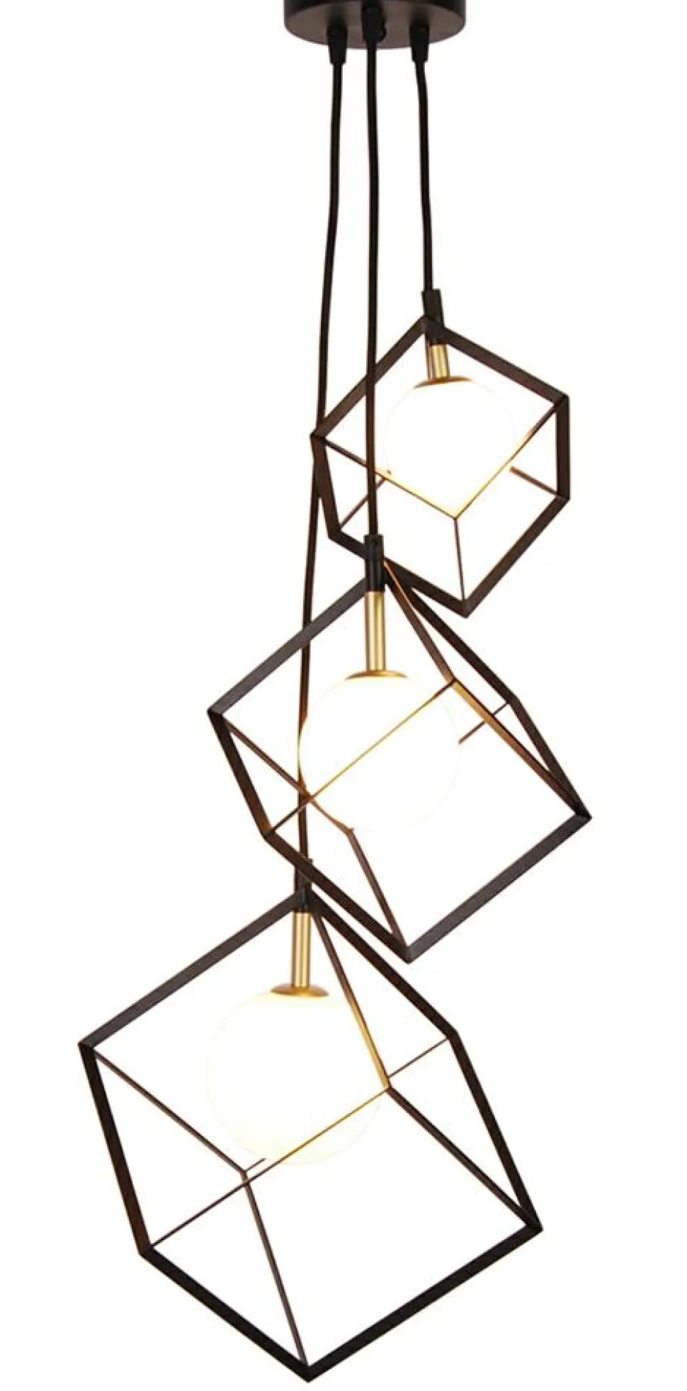 Lampa Wiszaca Weert Potrójny czarny, złoty