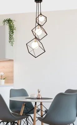 Lampa Wiszaca Weert Potrójny czarny, złoty