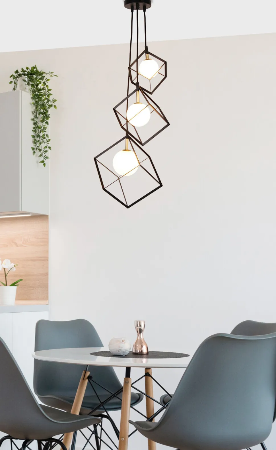 Lampa Wiszaca Weert Potrójny czarny, złoty