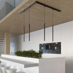 Lampa wisząca, 4 punktowa, system szynowy 3 fazowy, PASTELO czarna