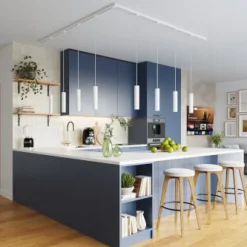 Lampa wisząca, 8 punktowa, system szynowy 3 fazowy, LAGOS biała